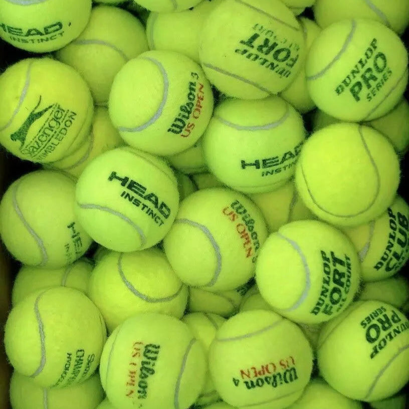 Reclaimed, washed, used tennis balls