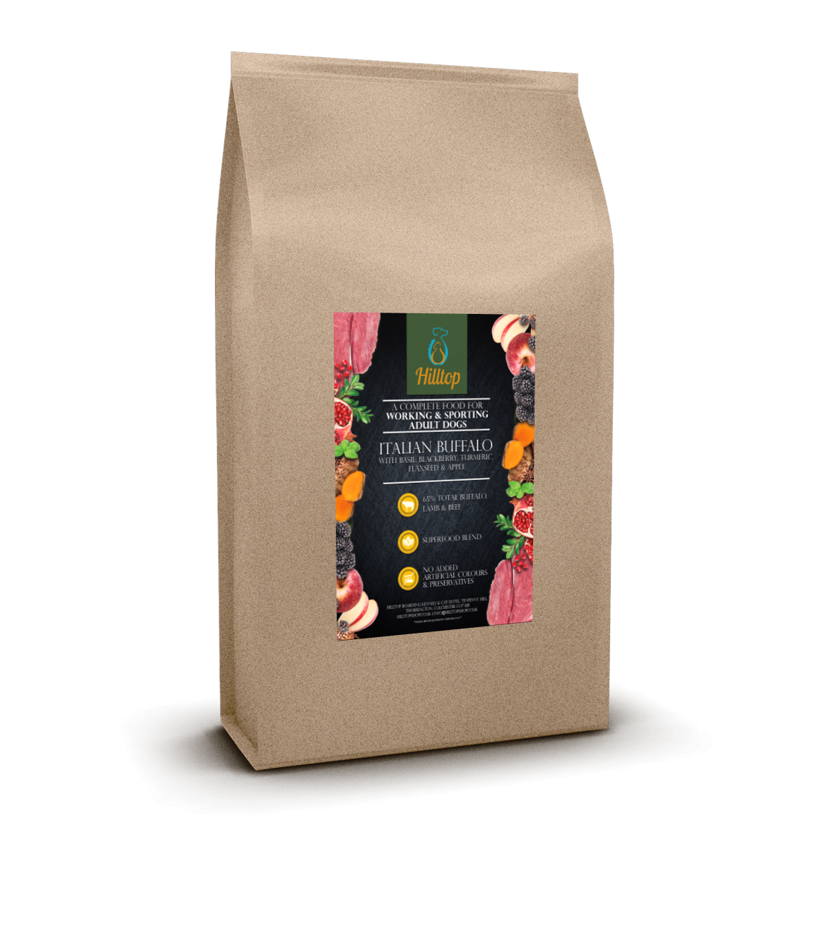 Hilltop Superfood 65 Adult Dog Food - Italian Buffalo with Basil, Blackberry, Turmeric & Apple
