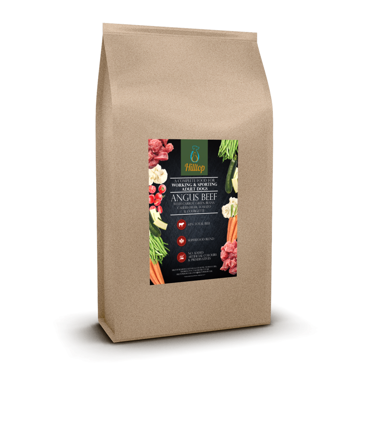 Hilltop Superfood 65 Adult Dog Food - Angus Beef with Parsley, Papaya, Nettle, Zucchini & Pumpkin
