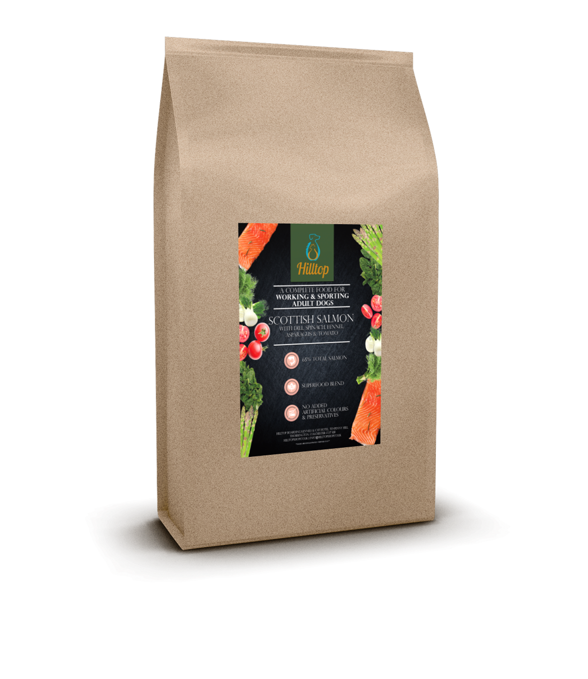 Hilltop Superfood 65 Adult Dog Food - Scottish Salmon with Dill, Spinach, Fennel, Asparagus & Tomato