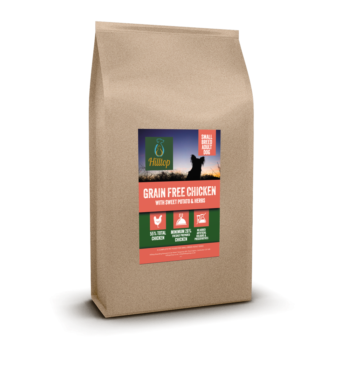 Hilltop Grain Free Adult Dog Food SMALL BREED - Chicken, Sweet Potato & Herbs