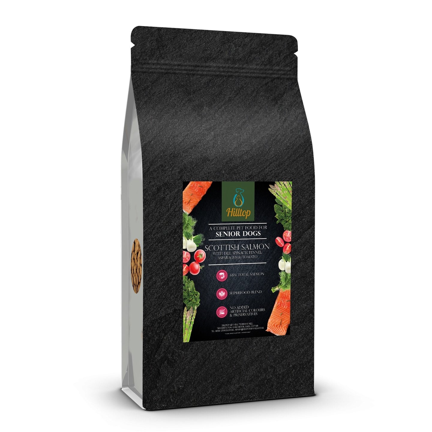 Hilltop Superfood 65 Adult Dog Food SENIOR/LIGHT - Scottish Salmon with Dill, Spinach, Fennel, Asparagus & Tomato