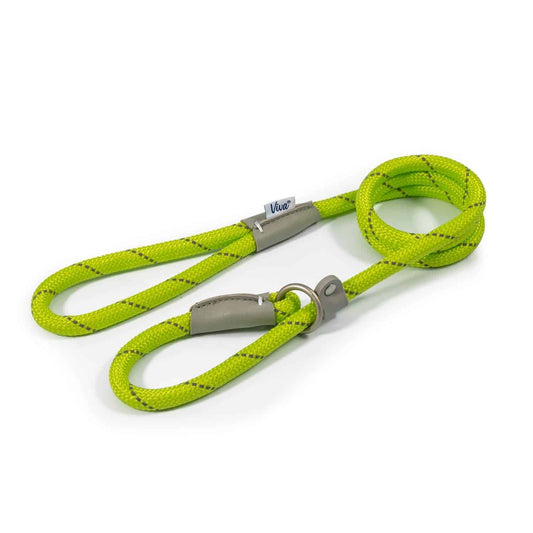 Ancol Viva Rope Slip Lead (Reflective) Lime - 1.2m x 12mm