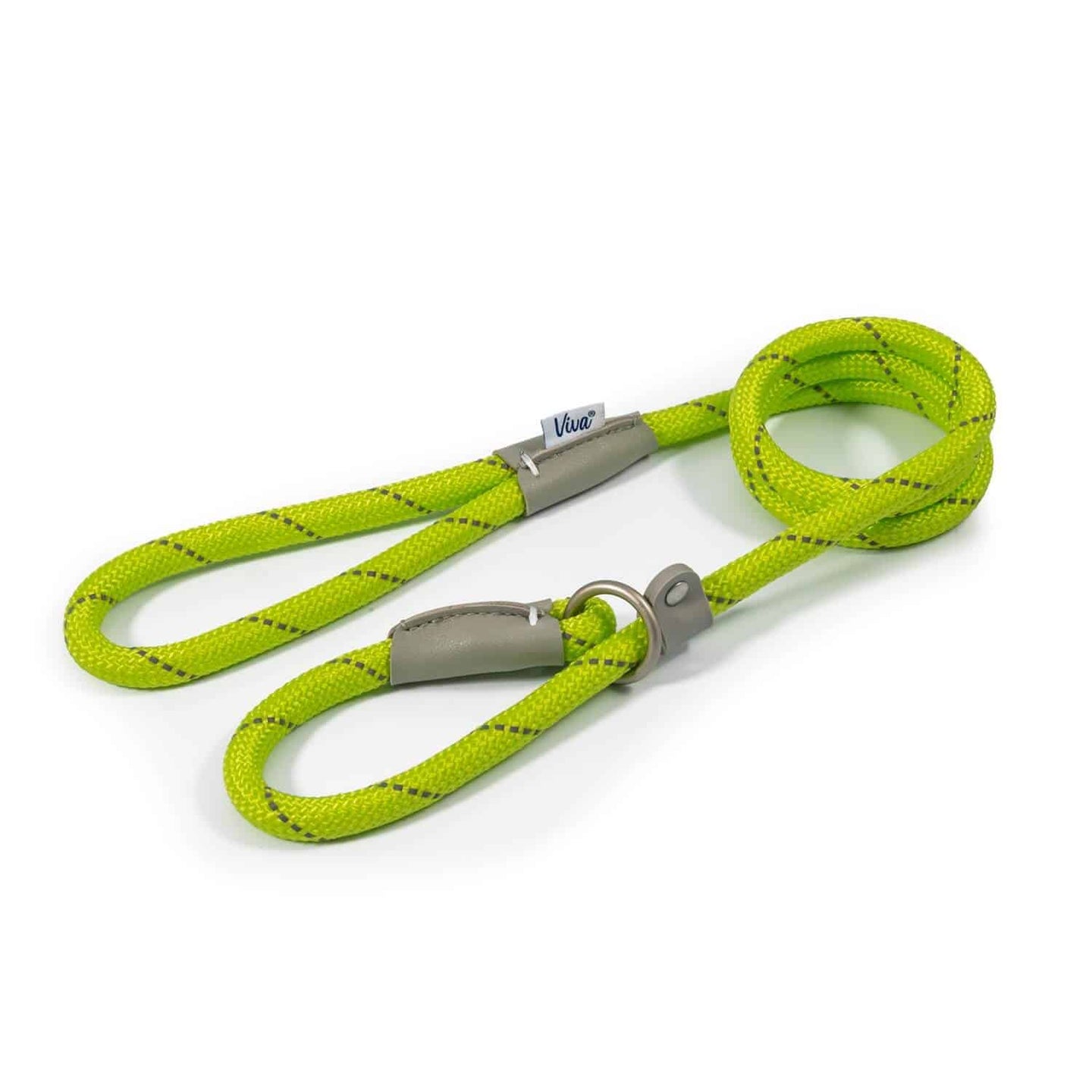 Ancol Viva Rope Slip Lead (Reflective) Lime - 1.2m x 12mm