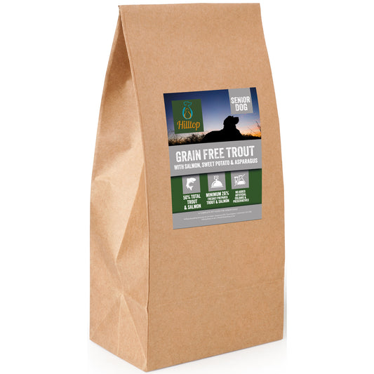 Hilltop Grain Free Dog Food SENIOR - Trout, Salmon, Sweet Potato & Asparagus