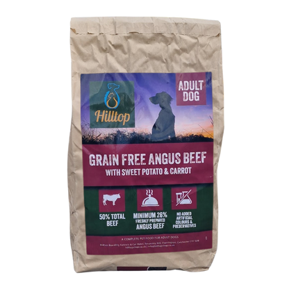 6kg bag of Hilltop Grain Free Angus Beef on a transparent background